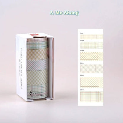 Grid Washi Tapes (Set if 6)