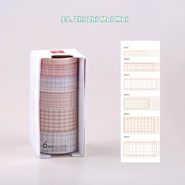 Grid Washi Tapes (Set if 6)