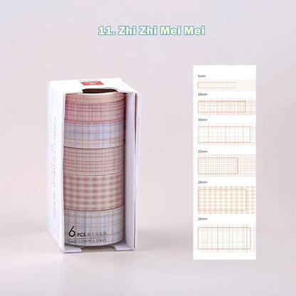 Grid Washi Tapes (Set if 6)