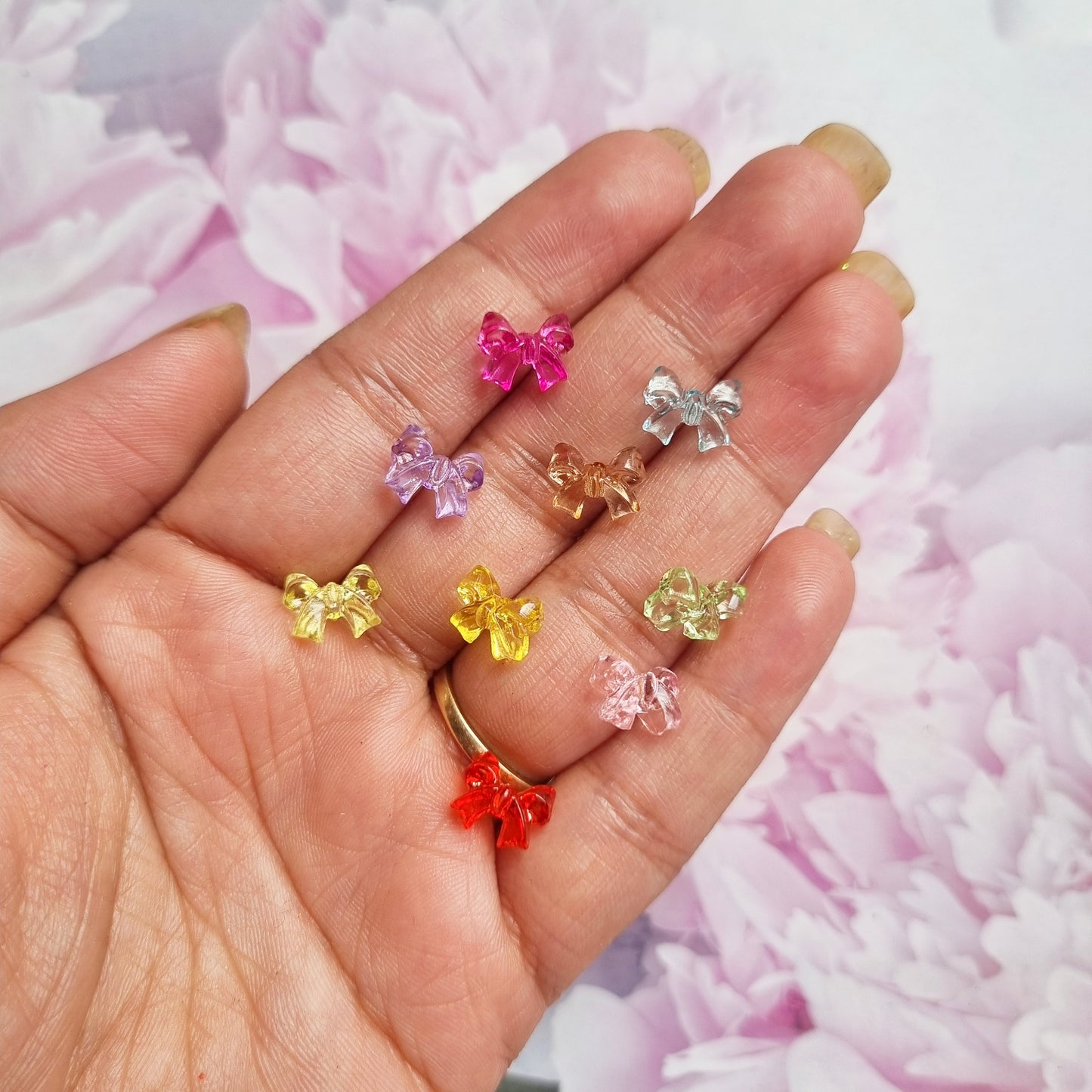 Acrylic Transparent colorful Bow Beads