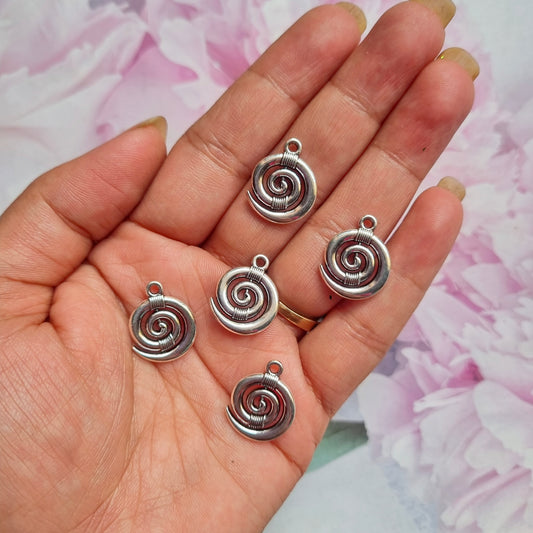 Metal Charms - Spiral, Swirl, Vortex