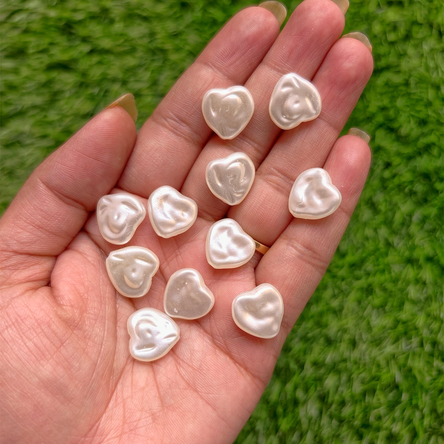 Acrylic Pearl Heart Beads