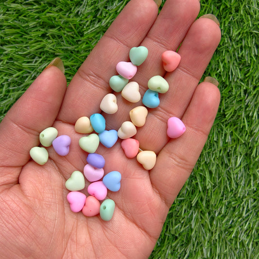 Acrylic Pastel Heart Beads