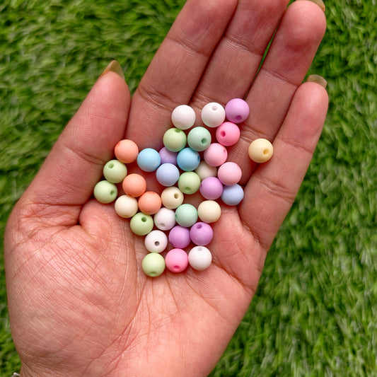 Acrylic Pastel Round Beads (8mm)