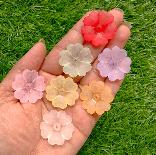Acrylic Frosted Flower Caps