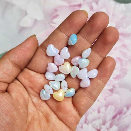 Acrylic Shaded Heart Beads