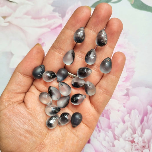 Glass Beads - Frost B&W Drop