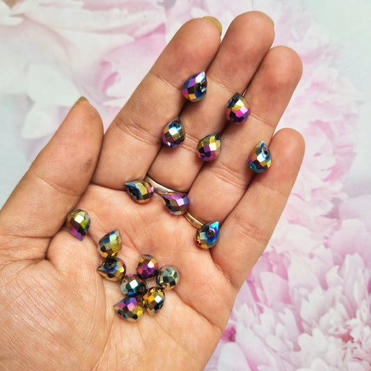 Glass Beads - Black Drop