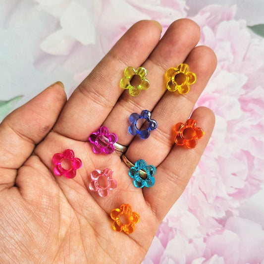 Acrylic Colorful Hollow Flower Beads