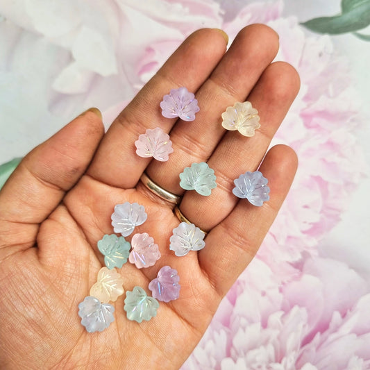 Acrylic Frost Maple Leaf Beads