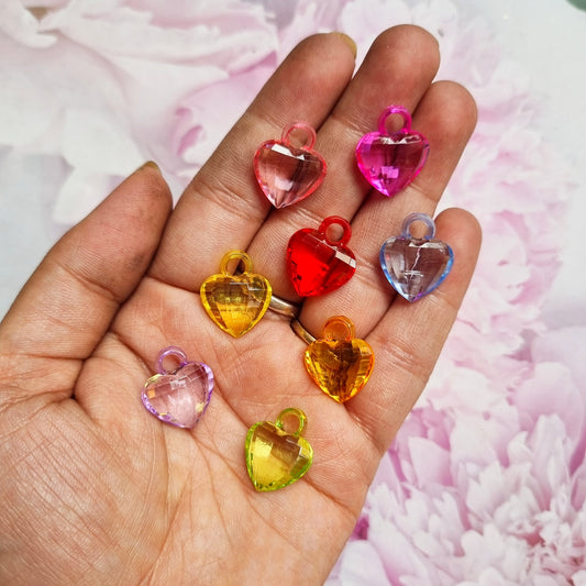 Acrylic Colorful Heart Charm