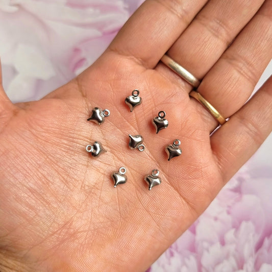 Metal Charms - Tiny Puffy Heart