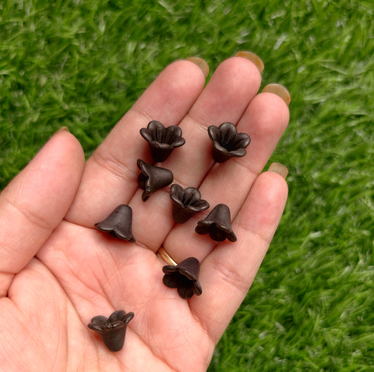 Acrylic Black Flower Caps