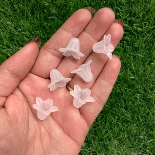 Acrylic frost White Flower Caps