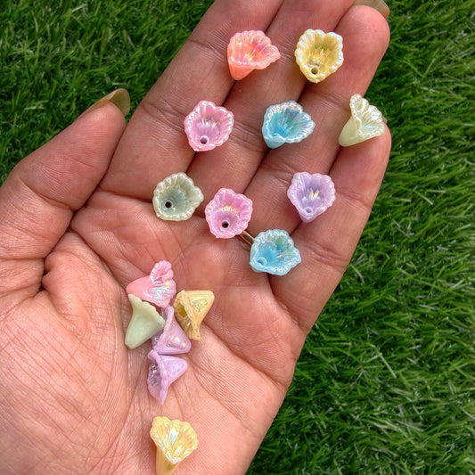 Acrylic Rainbow Shine Bell Flower Caps