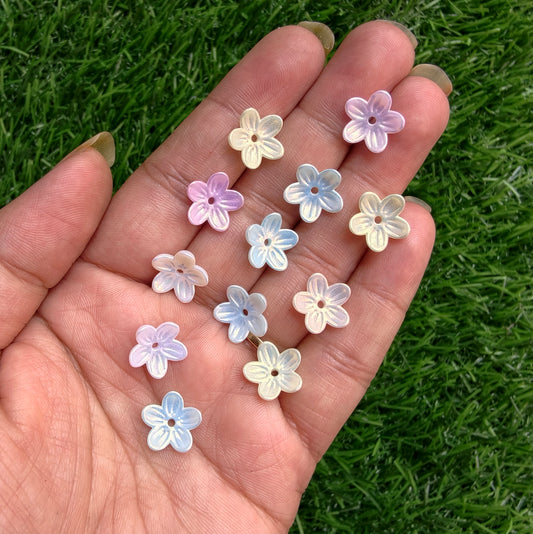 Acrylic Metallic Shade Flower Caps