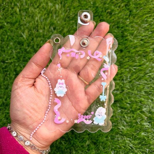 PVC Photocard Sleeve Keychain with Ball Chains
