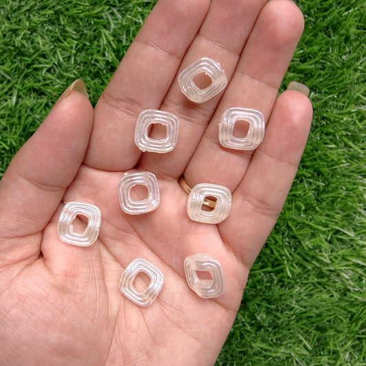 Pearlish Square Hollow beads