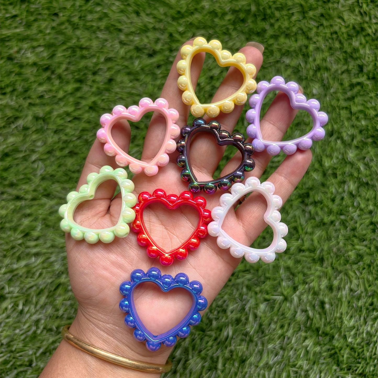 Acrylic Premium Heart Beads