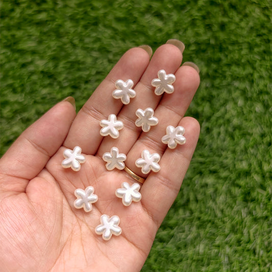 Acrylic Pearlish Flower Beads