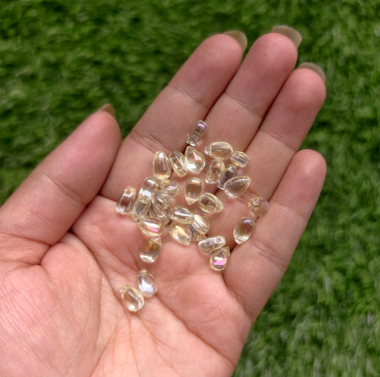 Glass Off-white Drop Beads