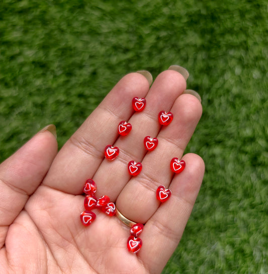 Acrylic Mini Heart Beads