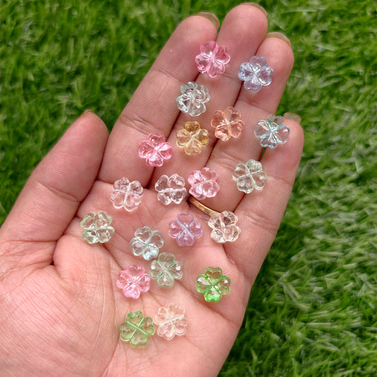 Acrylic Transparent Clover Beads