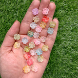 Acrylic Frost Golden Foiled Clover Beads