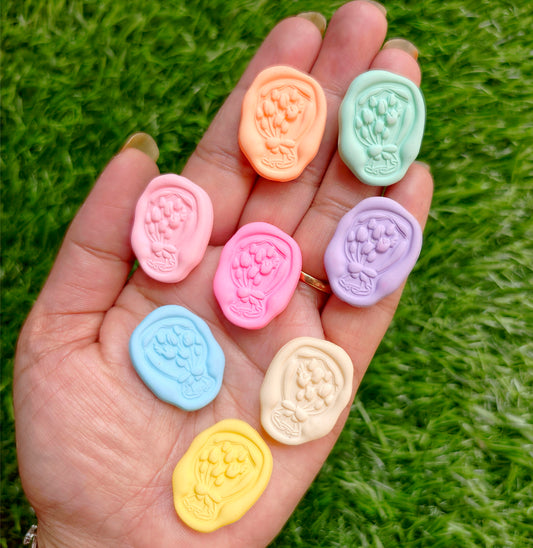 Spray painted Rubberized Flower Beads