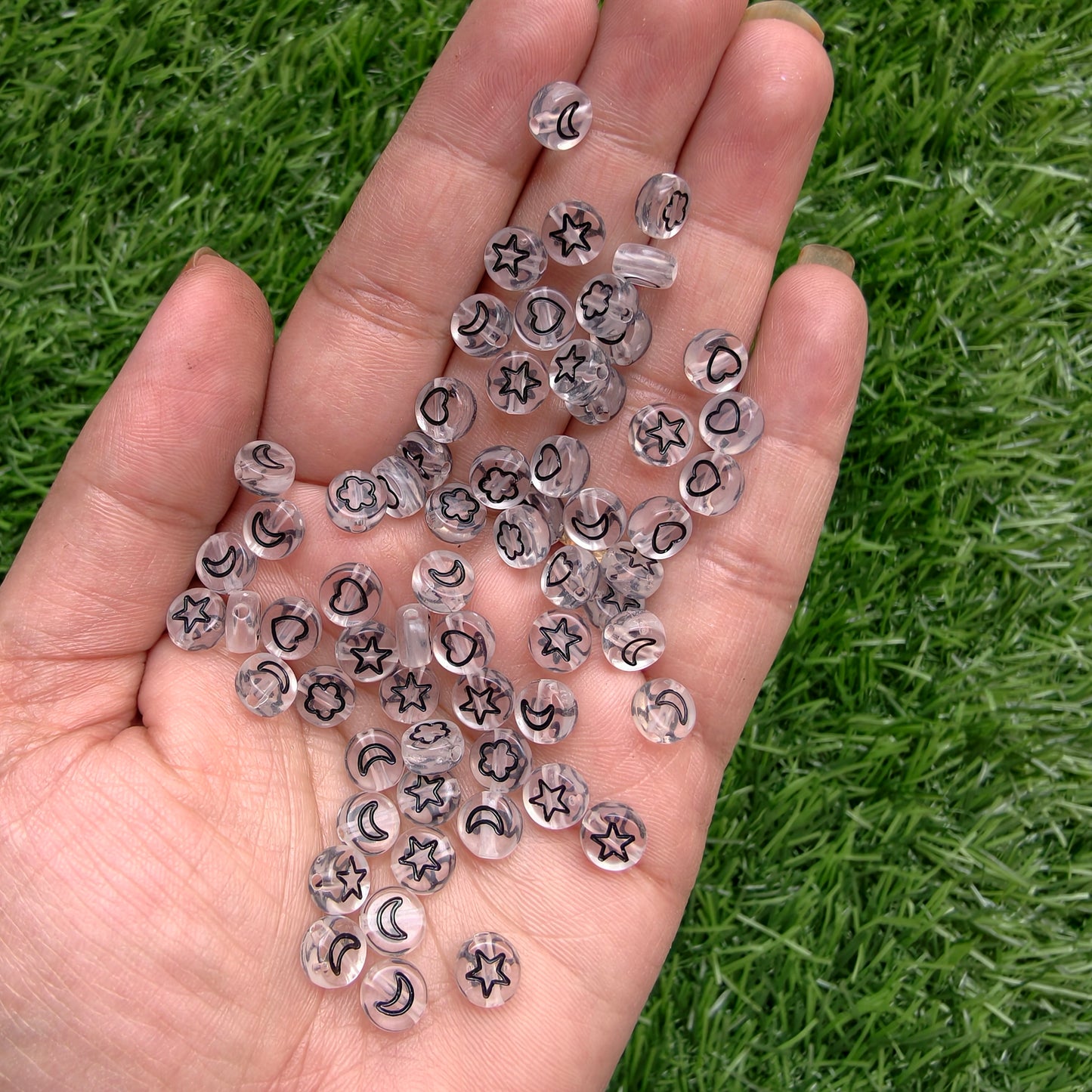 Transparent Black mixed Shape beads