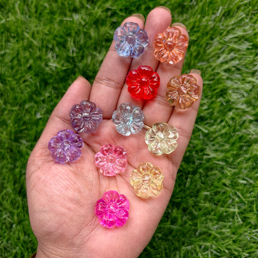 Acrylic Transparent colorful Flower Beads