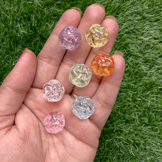 Acrylic UV plated, Iridescent Round Star Beads 15mm