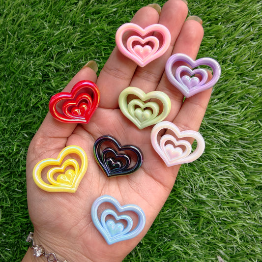 UV plated Heart Beads
