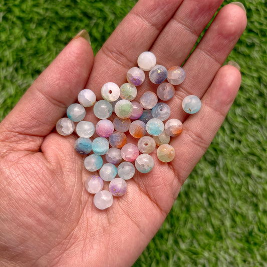 Glass Frost Round Beads 8mm