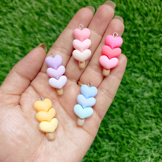 Resin Charms - Heart Popsicle