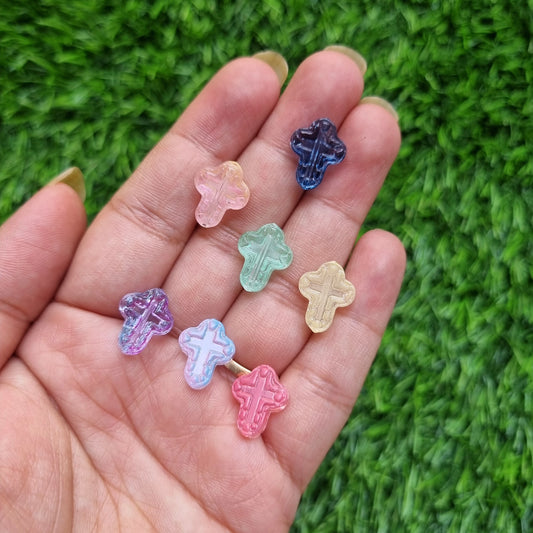 Glass Cross Beads