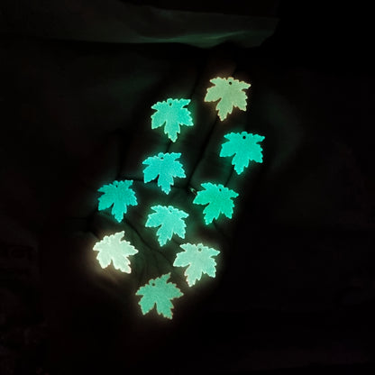 Acrylic Luminous Maple leaf Beads