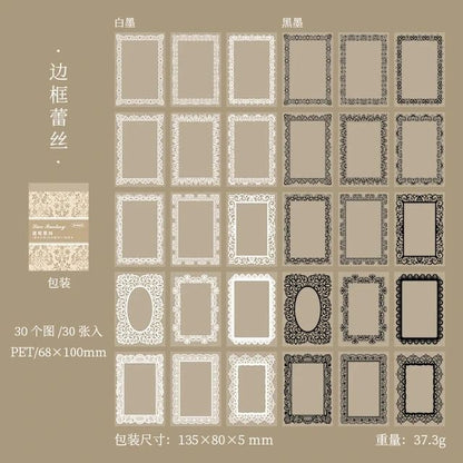 Lace Fantasy PET Stickers (30 Sheets) Size - 68*100mm
