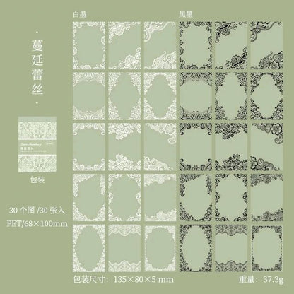 Lace Fantasy PET Stickers (30 Sheets) Size - 68*100mm