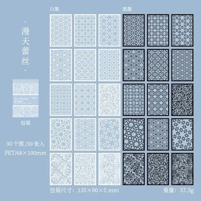 Lace Fantasy PET Stickers (30 Sheets) Size - 68*100mm