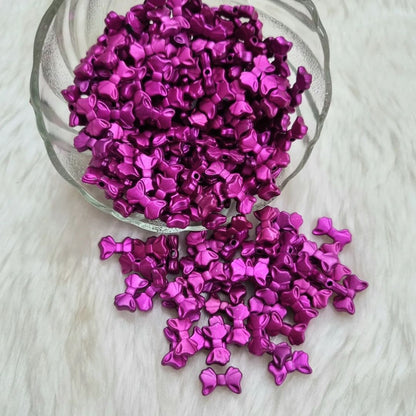 Acrylic Metallic Shaded Bow Beads