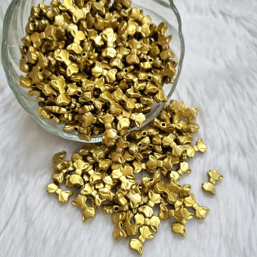 Acrylic Metallic Shaded Bow Beads