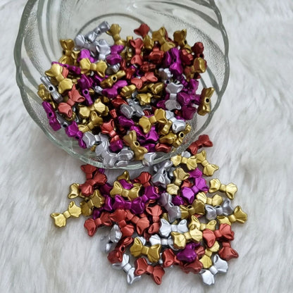 Acrylic Metallic Shaded Bow Beads