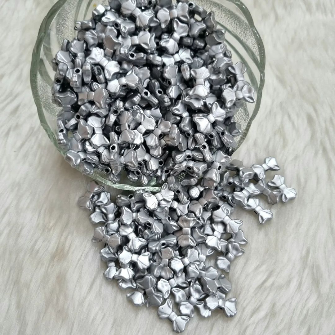 Acrylic Metallic Shaded Bow Beads
