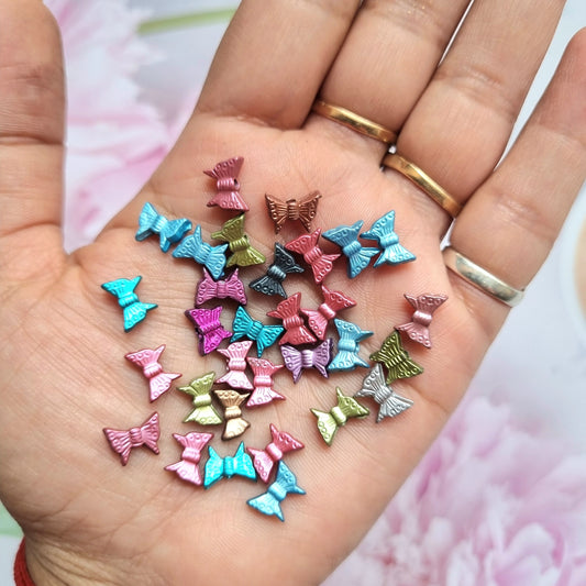 Acrylic Metallic Butterfly Beads