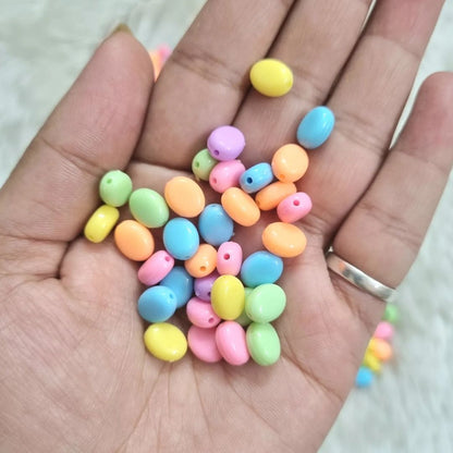 Acrylic Pastel Oval Beads