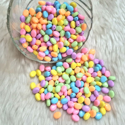 Acrylic Pastel Oval Beads