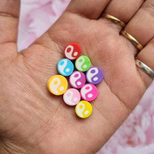Polymer Beads - Colourful Yin-Yang
