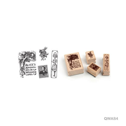 Quartet wooden Antique Stamps