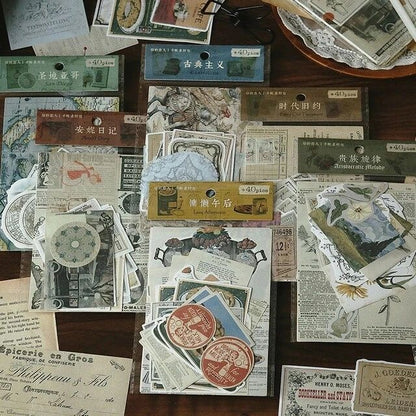 Retro Literature Art material Stickers